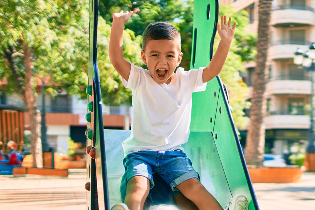 A Sunny Outdoor Playland Gets Them Active & Energized