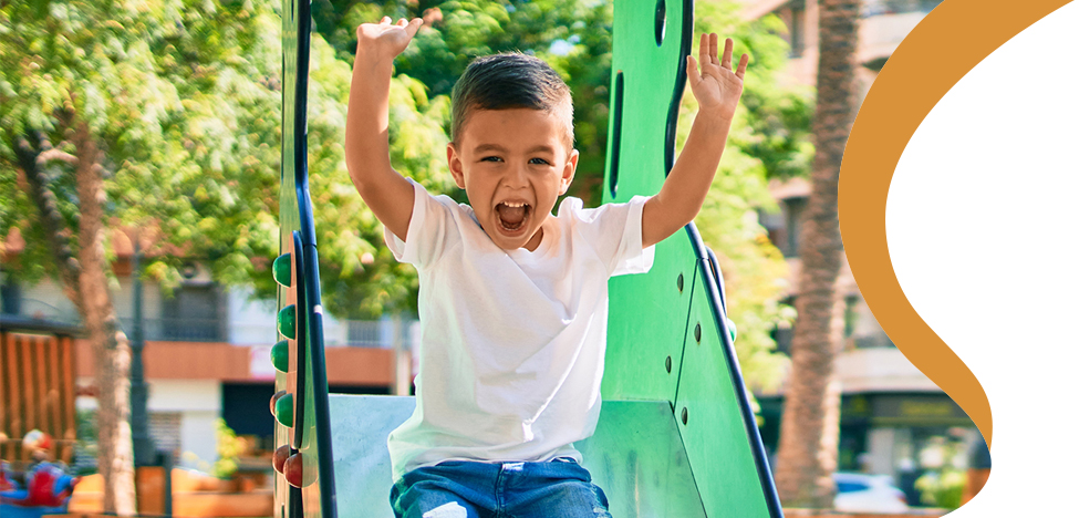 A Sunny Outdoor Playland Gets Them Active & Energized